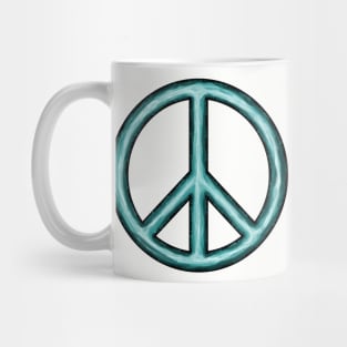 Serene Blue Peace Sign Mug